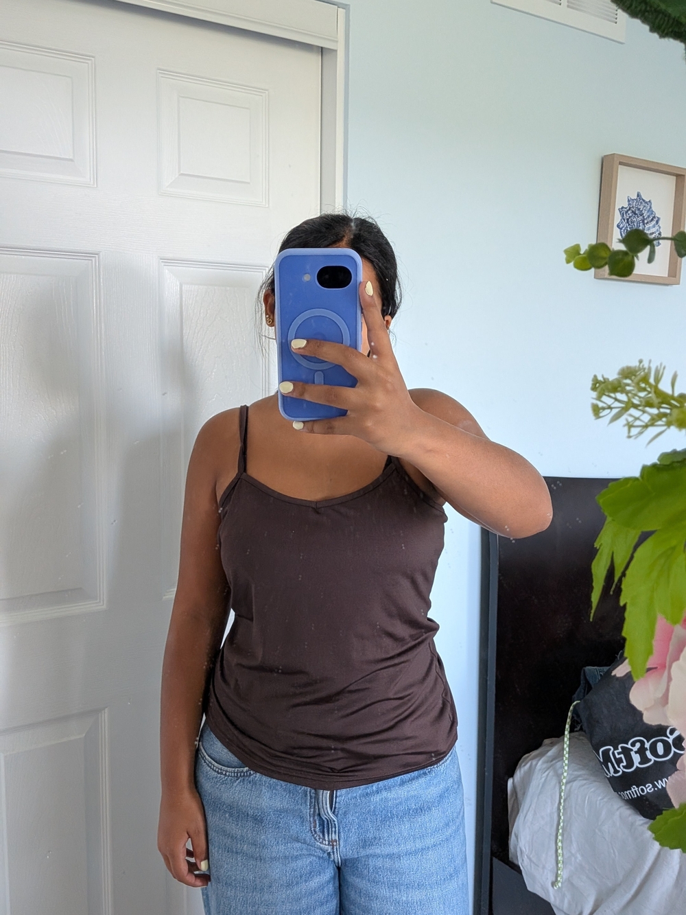 Brown Women's Spaghetti Strap Tank Top